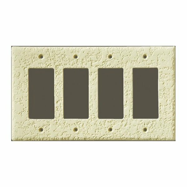 Can-Am Supply InvisiPlate Switch Wallplate, 5 in L, 8.63 in W, 4 -Gang, Painted Knock-Down/Splatter Drag Texture KD-R-4